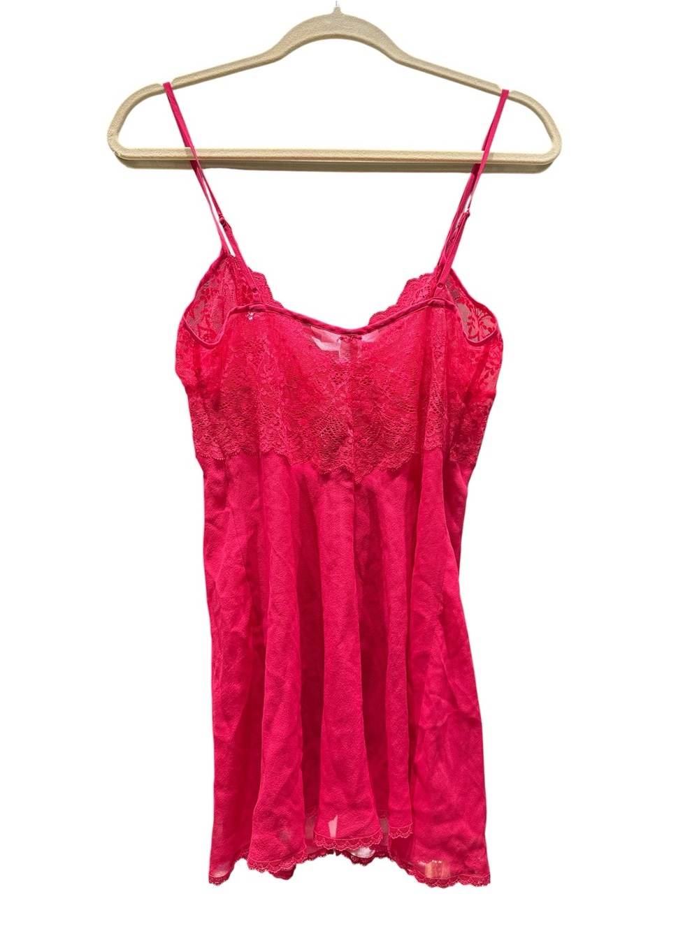 Victoria's Secret Bright Pink Lace & Sheer Chemise - Picture 2 of 5
